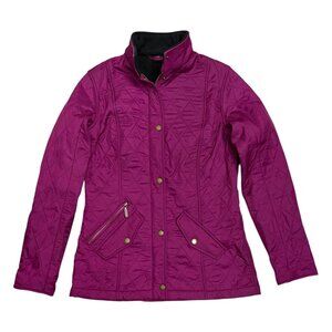BARBOUR Kensington Quilt Quilted Pink Fleece-Lined Winter Jacket Womens 4